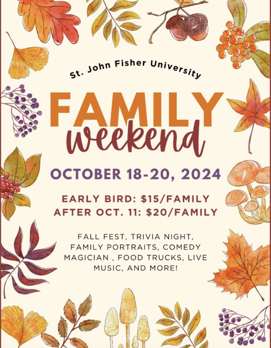 Family Weekend flyer distributed by Fisher Student Engagement and Leadership